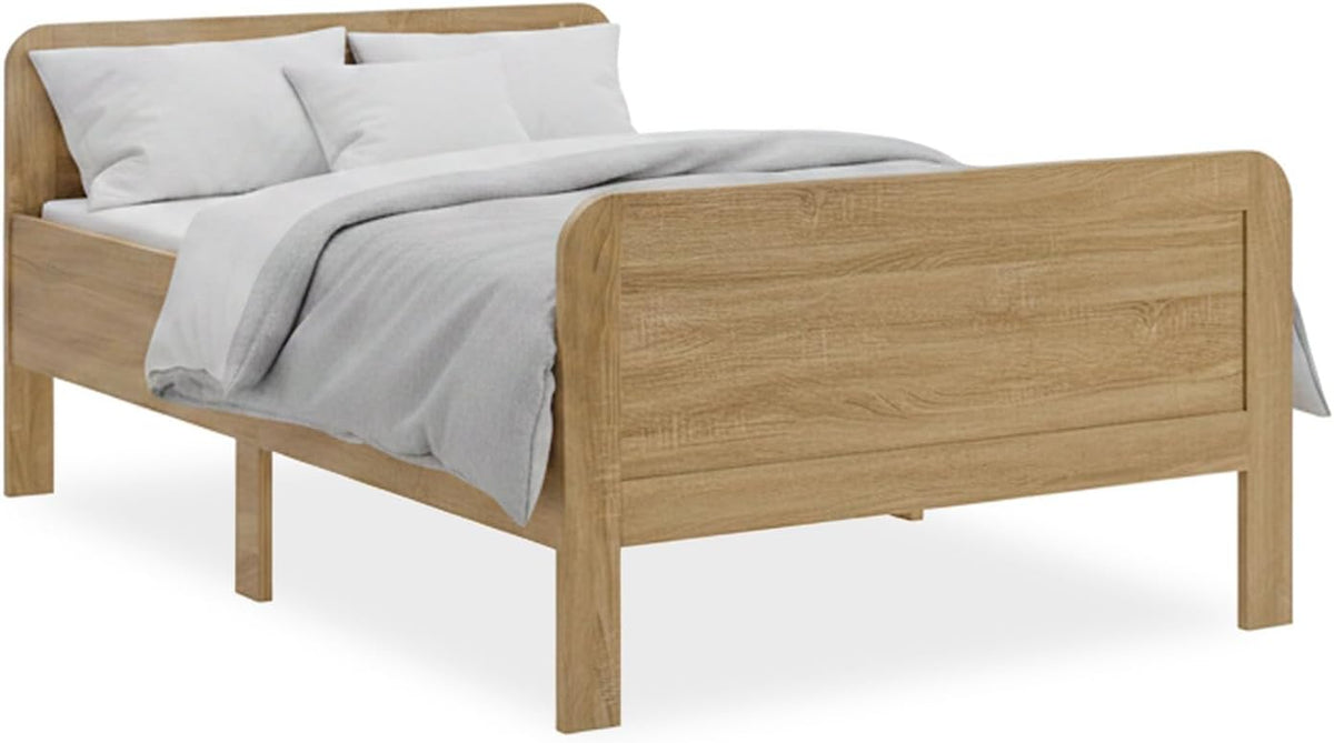 Estrutura de cama, Homestyle4u, Komfortbett, 86 cm, 128,5 × 205 × 86 cm, 120 × 200 cm, altura regulável, regulável, com portas, madeira, Natural