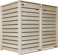 Abrigo para contentores, Lukadria, 120L, 240L, 115,5 cm, 141 cm, 81 cm, aço, madeira, Natural, para utilização no exterior
