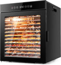 Desidratador de alimentos, Kwasyo, 900W, com temporizador, aço inoxidável, aço, Preto, para uso diário