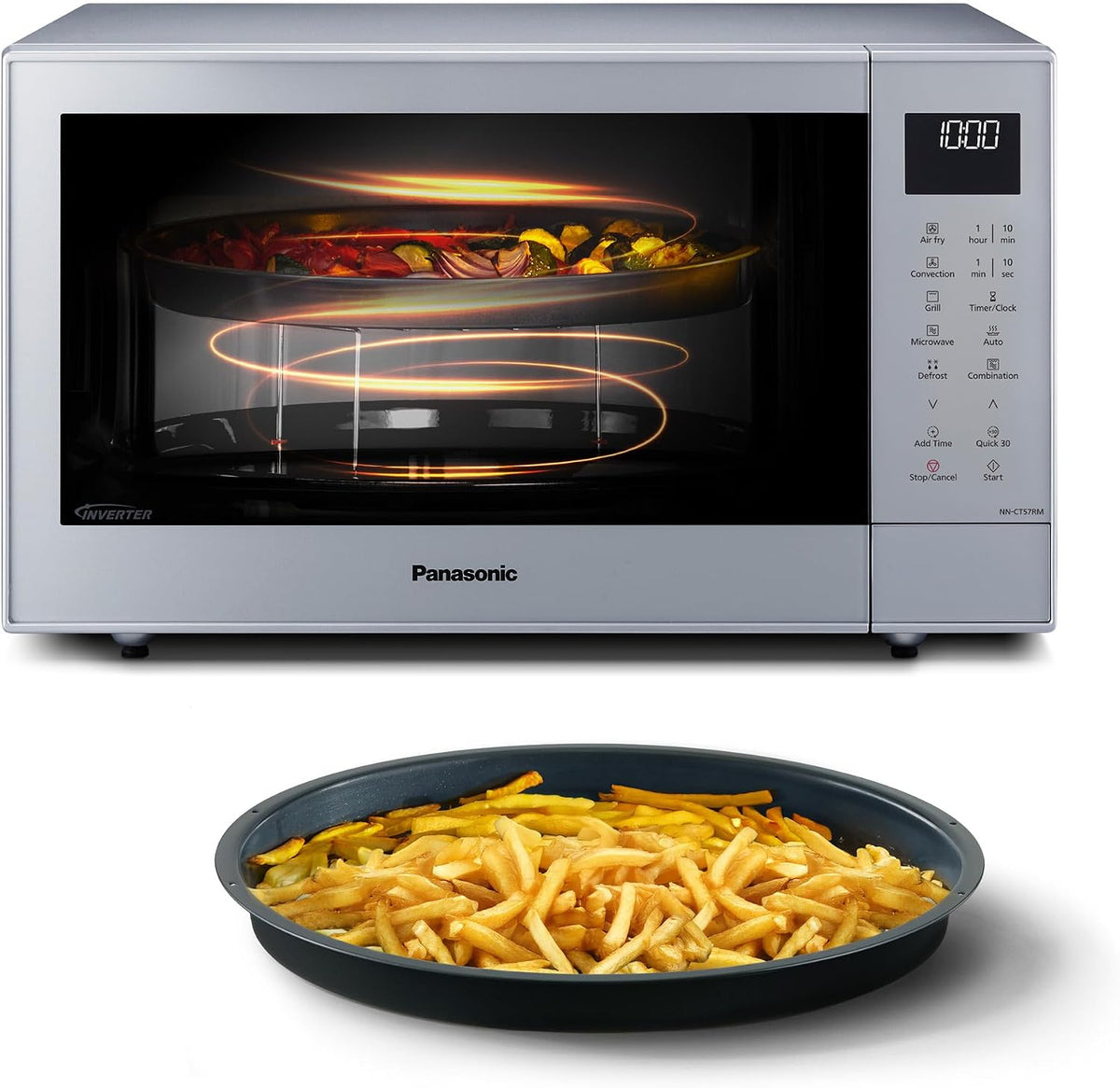 Micro-ondas, Panasonic, NN-CT57RMEPG, 27L, 1000W, 35 cm, 800g, 1300W, Prateado, para a cozinha