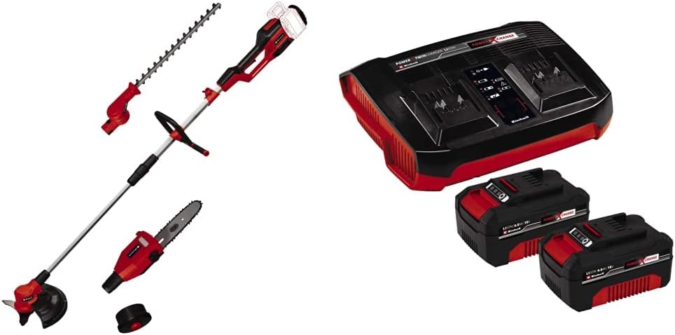 Einhell, Motosserra, Akku-Multifunktionswerkze, 18 V, 4 Ah, com bateria, aço, Vermelho / Preto, para utilização no exterior