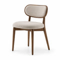 Silla de madera y poliéster beige