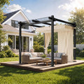 Tenda de jardim, JUMMICO, Aluminium, 3 × 3m, 8 cm, 8 × 8 cm, resistente à água, alumínio, Preto / Bege, para utilização no exterior