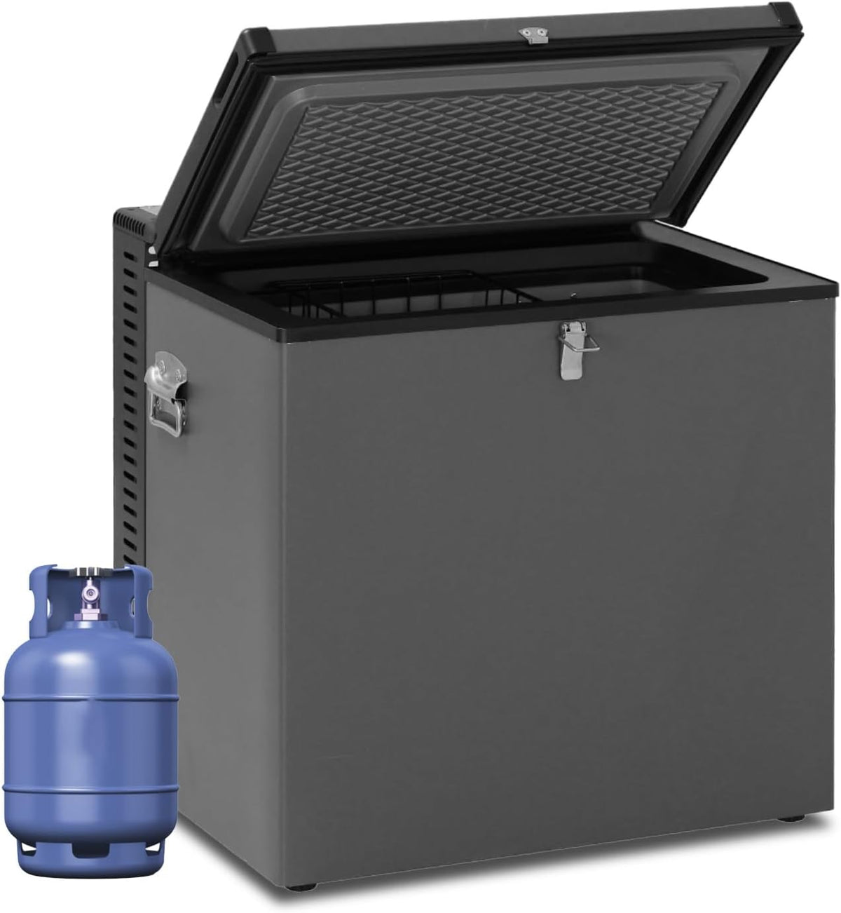 Congelador vertical, Smad, Gas, 70 l, 12 V, 220 V, 0 dB, 230V, Preto / Cinzento, para uso diário