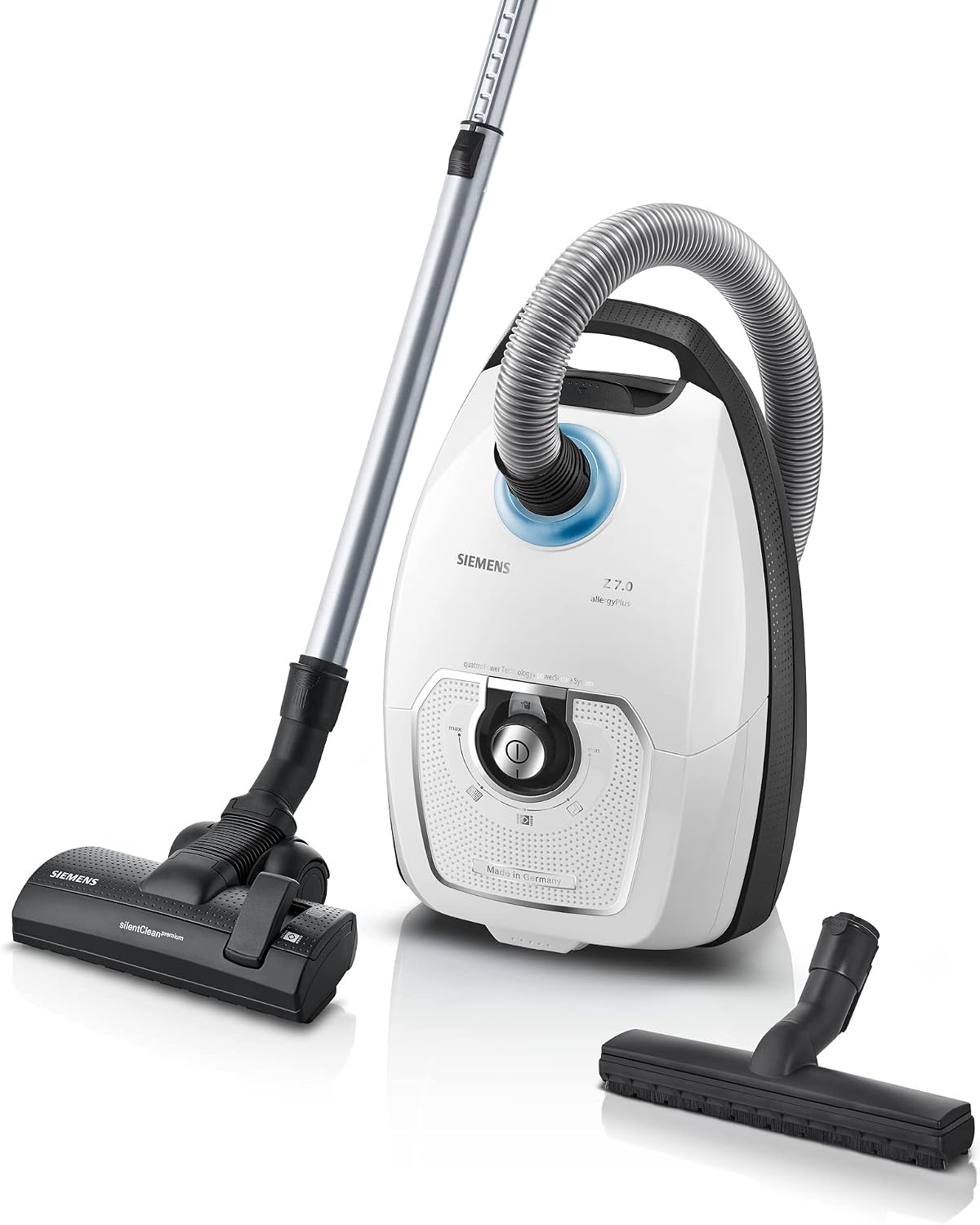Siemens, Aspirador, Staubsauger, 650 W, regulável, com rodas, Branco / Preto, para uso diário
