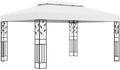 Gazebo de jardim, Massbinet, 3 × 4 m, aço, poliéster, Branco / Preto, para utilização no exterior