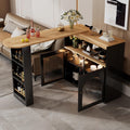 Mesa de bar, KUAKE, vidro, Preto / Holz, para uso diário