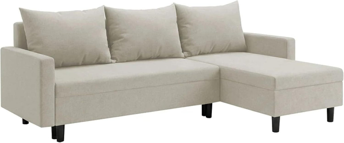 Sofá, FORNIRO 24, 215 cm, 130 cm, 199 × 130 cm, Bege, para a sala