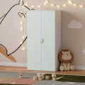 Roupeiro, en.casa, Kinderkleiderschrank, 40 cm, 123 × 60 × 40 cm, com portas, Branco / MintVerde, para o quarto