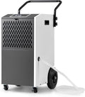Desumidificador, GOPLUS, 73 L, 30 L, 60 L, com temporizador, com rodas, Preto / Branco, para uso diário
