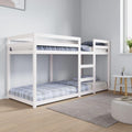 Estrutura de cama, Hommdiy, Etagenbett, 80 × 200 cm, madeira, Branco, para o quarto