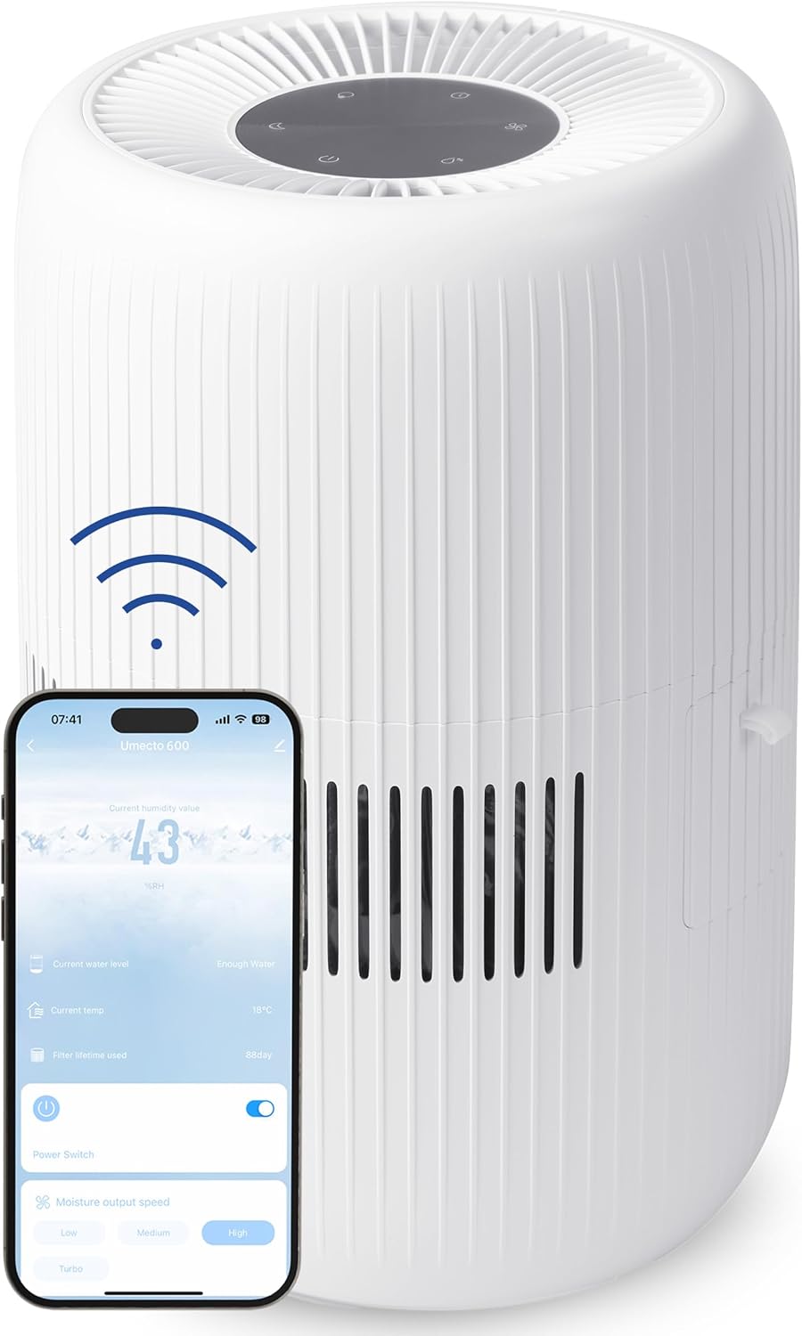 Humidificador, Comedes, Umecto, 4 l, 600 ml, Branco, para uso diário