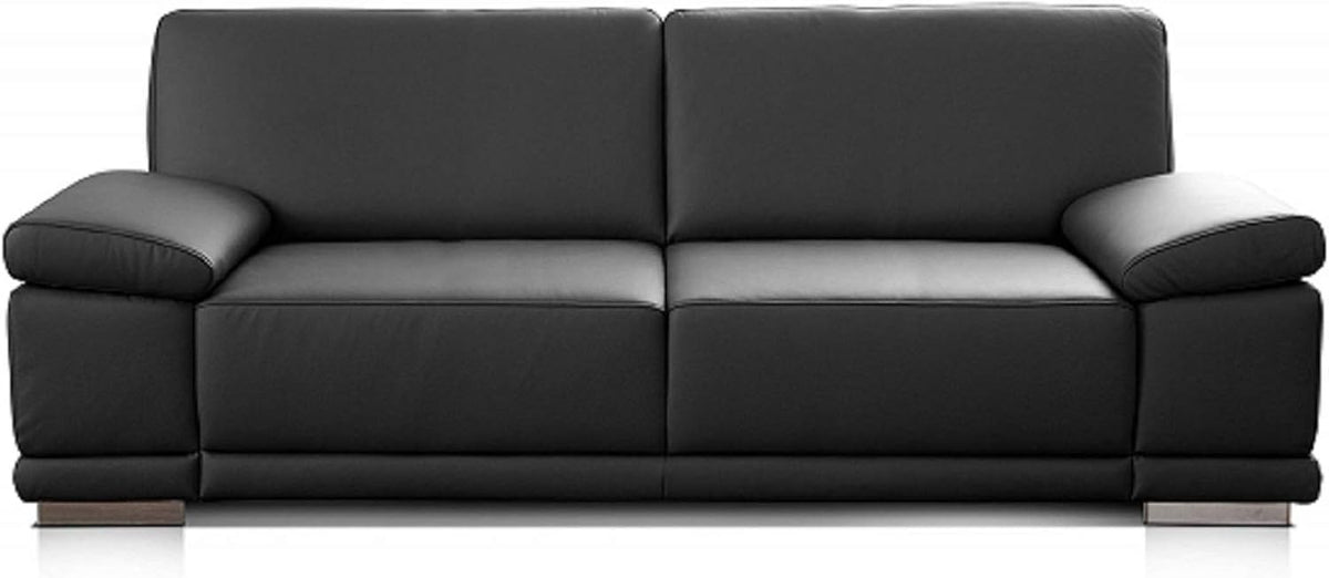 Sofá, CAVADORE, 99 cm, 41 cm, 66 cm, 248 × 80 × 99 cm, regulável, pele sintética, pele, Preto, para a sala