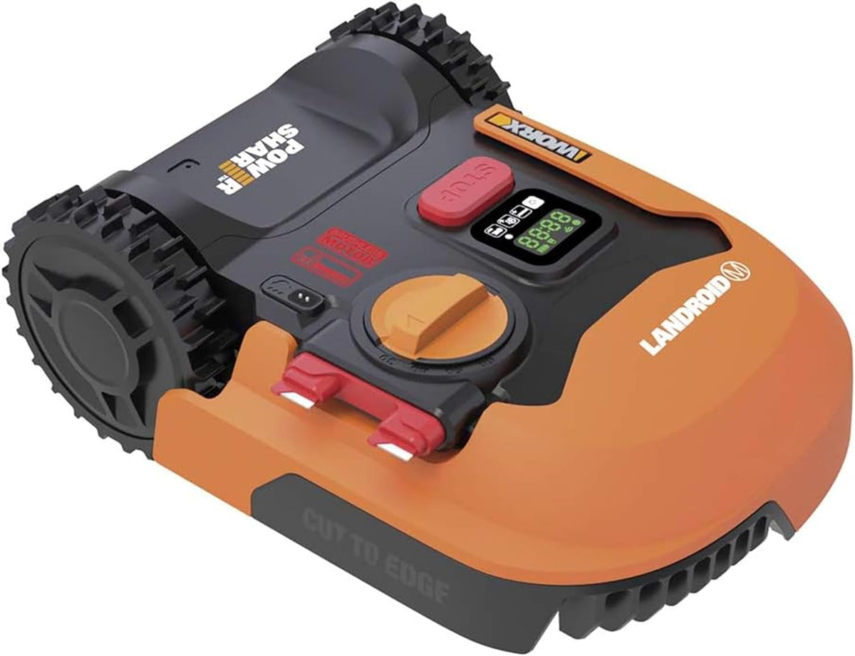 Robô corta-relva, WORX, Landroid, 20V, 1 × 130 m, com controlo por aplicação, com bateria, Preto / Laranja, para utilização no exterior