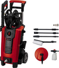 Einhell, Lavadora de alta pressão, Hochdruckreiniger, 140 bar, 0,3 l, com rodas, madeira, Vermelho / Preto, para uso diário