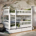 Cama, Kids Collective, Hochbett, 90 × 200 cm, 100kg, com gavetas, madeira, Branco / Verde, para o quarto