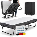 Cama, Beautissu, 13 cm, 10 cm, 3 cm, 200 KG, 90 × 200 cm, dobrável, com rodas, Preto, para o quarto