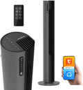 Ventoinha de torre, Climative, 110 cm, 30W, 12 níveis, com comando à distância, com temporizador, com controlo por aplicação, Cinzento