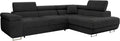 Sofá, Mirjan24, Ecksofa, 125 cm, 274 cm, 203 cm, 90 cm, 198 cm, regulável, madeira, plástico, Preto, para a sala