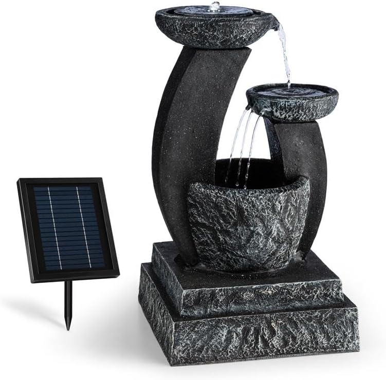 Fonte de jardim, blumfeldt, Fantaghiro, 3 W, com iluminação LED, Preto, para utilização no exterior