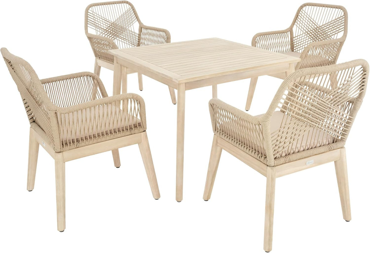 Conjunto de mobiliário de jardim, di volio, Gartenm, 70 cm, regulável, com portas, alumínio, madeira, Bege, para utilização no exterior