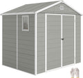 Abrigo de jardim, Outsunny, Ger, 228 cm, 240 × 190 × 228 cm, 240L, resistente à água, alumínio, plástico, HellCinzento, para utilização no exterior