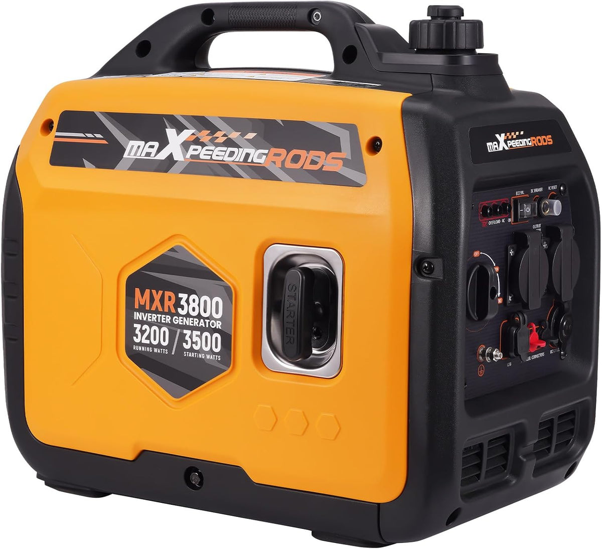 Gerador elétrico, maXpeedingrods, Inverter, 3500W, 230V, 12V, Laranja / Preto, para trabalhos de manutenção