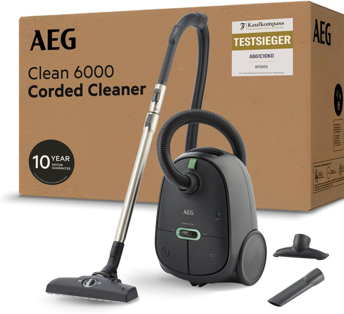 AEG, Aspirador, CLEAN, com rodas, aço inoxidável, aço, Cinzento, para uso diário