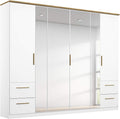 Roupeiro, Rauch Möbel, Carlsson, 226 × 212 × 58 cm, 67 cm, 90 cm, com gavetas, com portas, madeira, Branco / Eiche, para o quarto