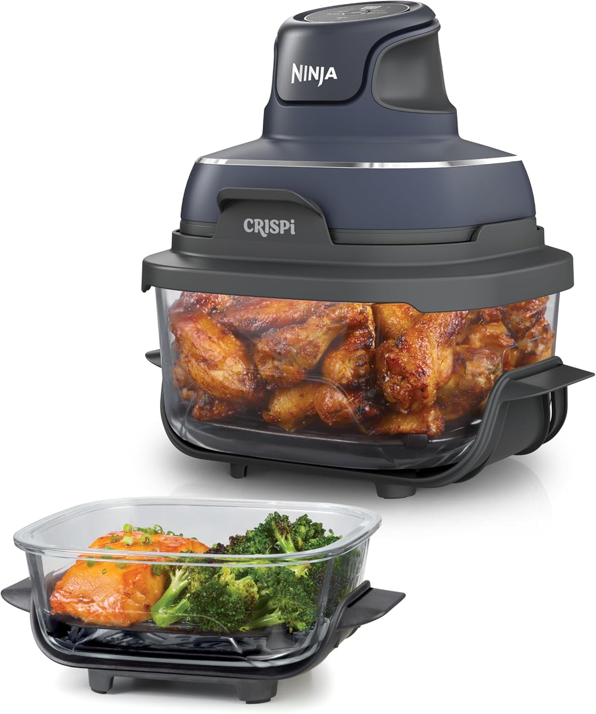 Fritadeira de ar quente, Ninja, CRISPi, 3,8 l, 1700W, 1.700 W, 1,4 l, 34,5 cm, Cinzento / Preto, para a cozinha