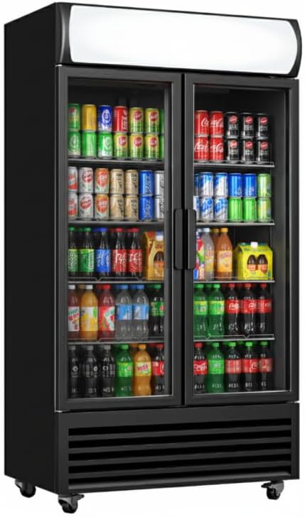 Frigorífico para bebidas, Générique, 568 l, 1973 mm, 880 × 610 × 1973 mm, classe energética C, com iluminação LED, vidro, Branco / Preto