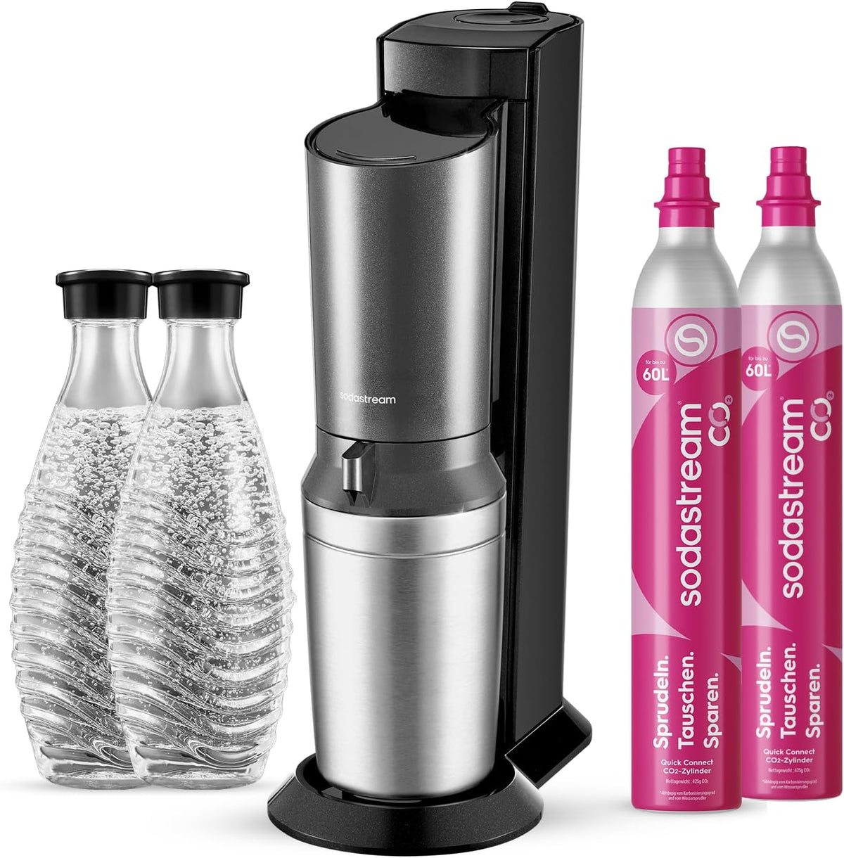 Máquina de água com gás, sodastream, Crystal, Preto / Prateado, para uso diário