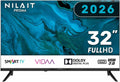 Televisor portátil, Nilait, 32FD7004SVIOS, com iluminação LED, com controlo por aplicação, Vermelho, para a sala