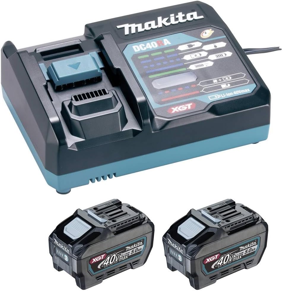 Makita, Bateria para ferramenta, 5,0 Ah, 40 V, 3,0 kg, 395 × 295 × 110 mm, Preto / Azul, para trabalhos de manutenção