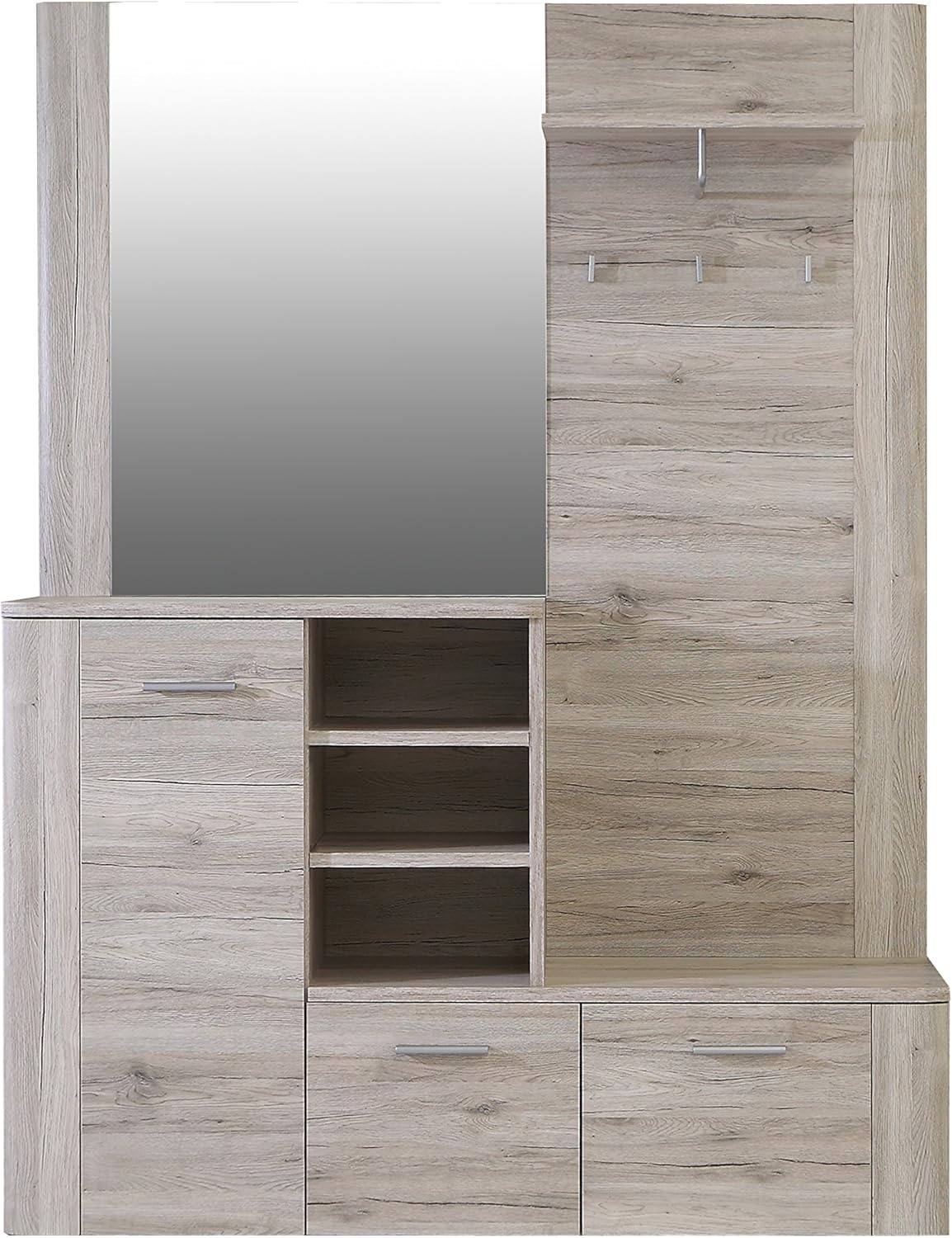 Roupeiro, Forte, BIG, 155,19 cm, 41,6 cm, 200 cm, com prateleiras, com portas, alumínio, madeira, Sandeiche, para o quarto