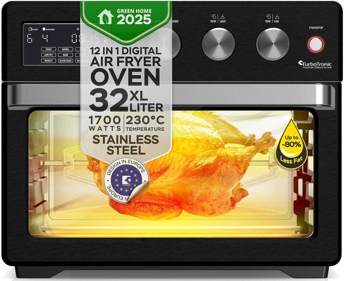 Forno elétrico, TurboTronic By Z-LINE, 1700 W, com temporizador, aço inoxidável, aço, Preto / Prateado, para a cozinha