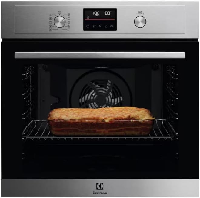 Forno elétrico, Electrolux, EOF4P46X, 72 l, 589 × 594 × 569 mm, classe energética A+, com iluminação LED, aço inoxidável, aço, Preto / Edelstahl