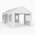 Abrigo para automóvel, GYMAX, 6 m, 5.8 m, 6 × 6 m, 3 × 5.8 m, resistente à água, tecido, Branco, para a sala