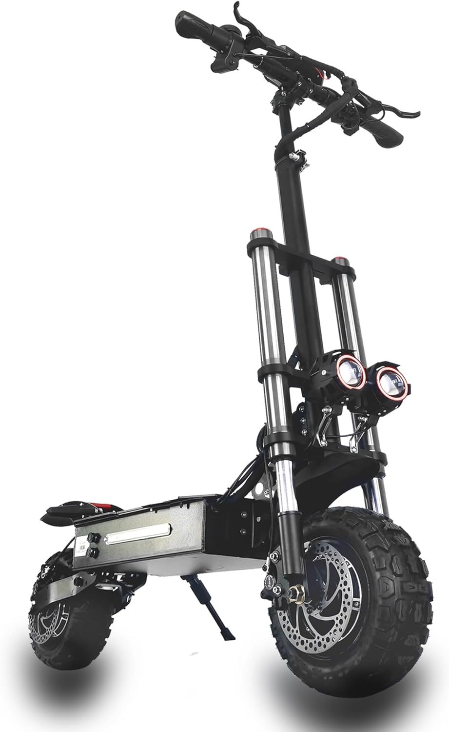 Trotinete elétrica, HWWH, 200 KG, 60 V, 38 Ah, dobrável, com iluminação LED, com rodas, alumínio, Prateado, para uso diário