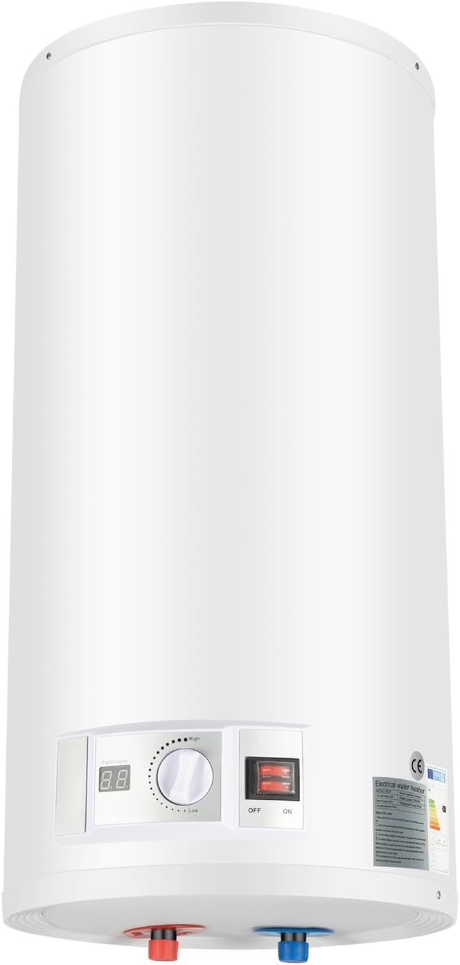 Aquecedor elétrico, SUONTY, IPX4, 2000 W, 80 L, com iluminação LED, com rodas, aço inoxidável, aço, Prateado, para uso diário