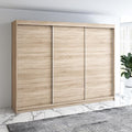 Roupeiro, A&J MöbelLand, Mero, 200 cm, com gavetas, com portas, alumínio, Holz, para o quarto