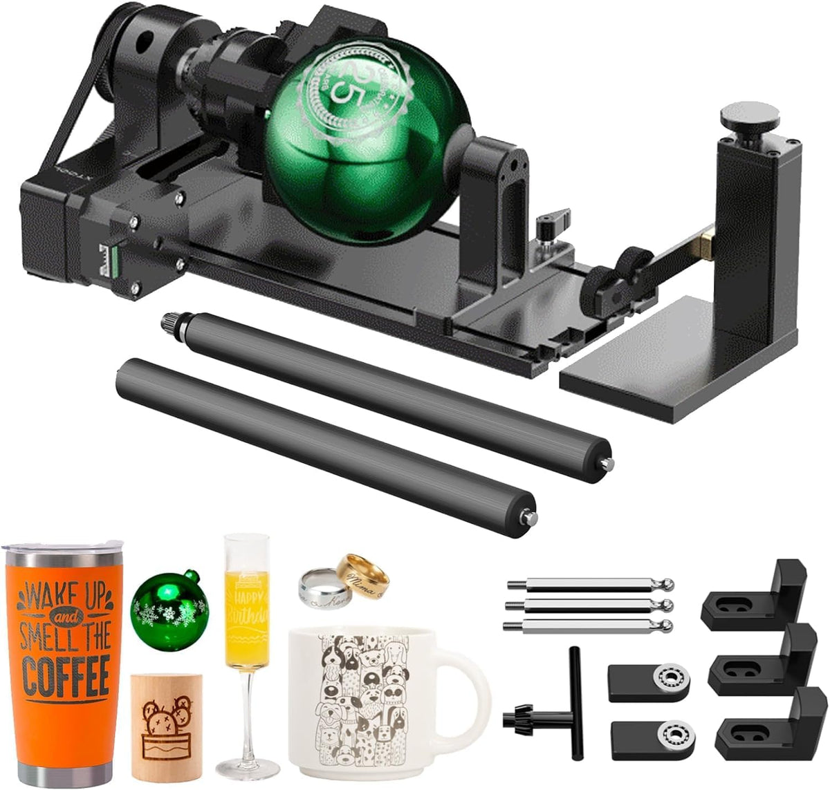 Nível laser, xTool, RA2, aço, alumínio, Preto / Verde, para trabalhos de manutenção