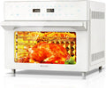 Fritadeira de ar quente, LLIVEKIT, 30L, 20 programas, com iluminação LED, aço inoxidável, aço, Branco, para a cozinha