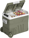 Geleira portátil, Outsunny, 12V/24V, 45 L, 12 V, 24 V, 5 × 53 cm, Verde, para uso diário
