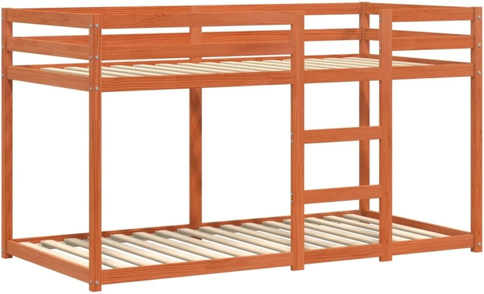 Cama, Willood, Etagenbett, 90 × 190 cm, com portas, madeira, Castanho, para o quarto