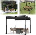 Tenda de jardim, VA-Cerulean, 3 × 3 m, 160g, 8 × 8 cm, 300 × 300 cm, 300 × 400 cm, regulável, poliéster, metal, Preto, para utilização no exterior