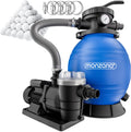 Filtro, Monzana, Sandfilteranlage, 9.600L/h, 30.000L, 400W, 9.600L, plástico, metal, Azul / Preto, para uso diário