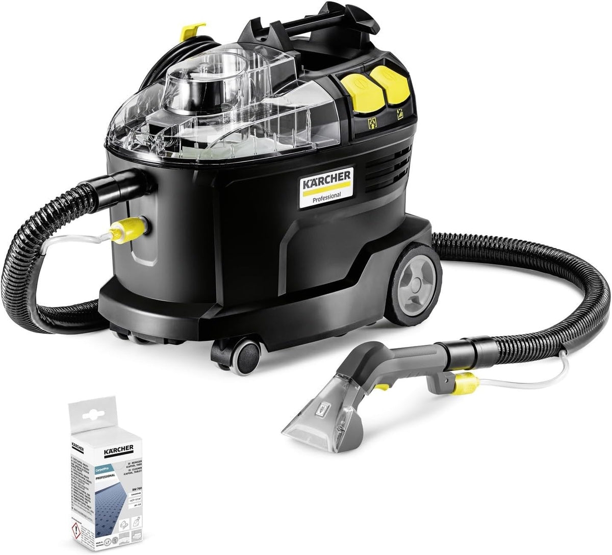 KÄRCHER, Aspirador com lavagem, Puzzi, 71 l, 1 bar, Preto / Amarelo, para uso diário