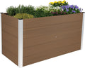 Canteiro elevado, dobar, XXL, 700L, 150 × 70 × 75 cm, 75 cm, 42 kg, alumínio, madeira, HellCastanho / Prateado, para uso diário