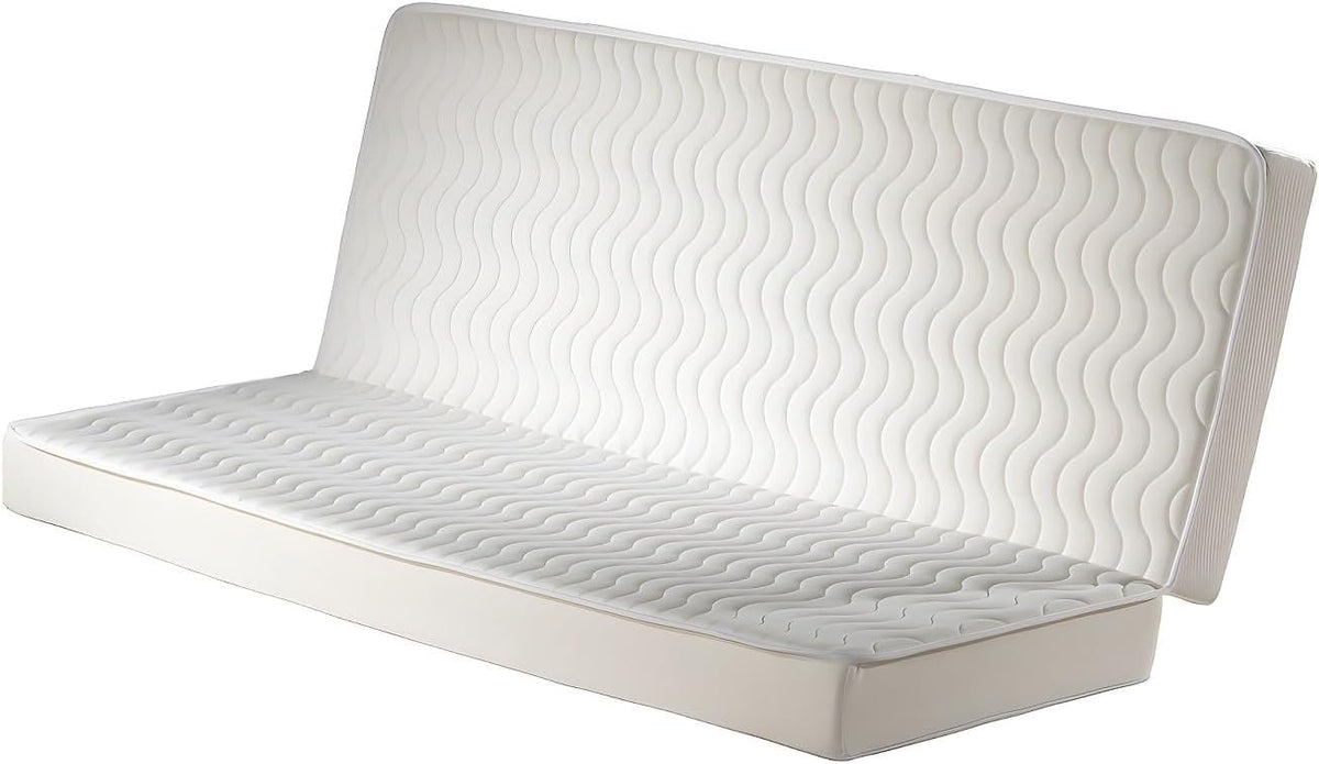 Colchão, Vente-unique, DREAMEA, 190 cm, 130 × 190 cm, 14 cm, 50kg, 75kg, dobrável, poliéster, Branco, para o quarto